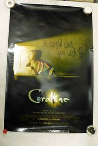 2009 Coraline Double Sided Original Advance Movie Theater Poster