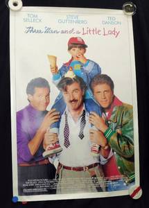 1990 Three Men and a Little Lady Double Sided Original Movie Theater Poster