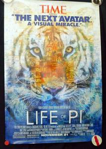2012 Life of Pi Double Sided Original Advance Movie Theater Poster