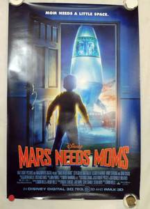 2011 Mars Needs Moms Double Sided Original Movie Theater Poster