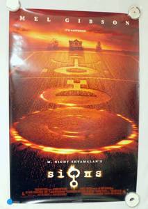 2002 Signs Double Sided Original Advance Movie Theater Poster