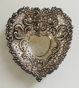lot 61 image: Two Vintage Gorham Footed Sterling Silver Heart Dish