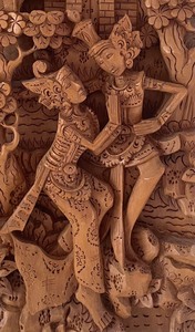 lot 67 image: Intricately Carved Wooden Decor from Bali