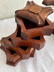 lot 22 image: Pair of Bombay Swivel Twist Stacked Four Drawer Jewelry Boxes - Two Bombay Swivel Twist Jewelry Boxes