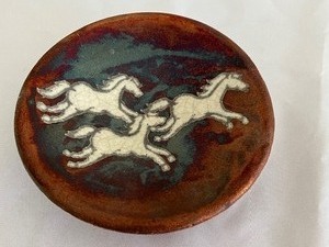 lot 74 image: Haku Pottery Bowl by Jeremy Diller with Equestrian