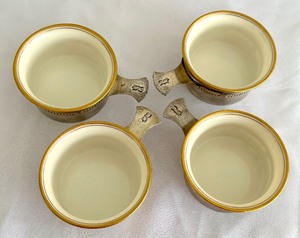 lot 88 image: Set of Four Vintage Sterling Silver Custard Cup Holders
