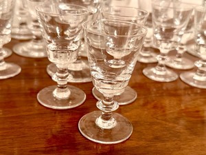 lot 132 image: Vintage Val St Lambert Goblets and Cordial Crystal Glasses