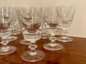 lot 130 image: Set of 15 Vintage Val St Lambert Crystal Wine Goblets