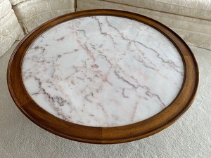 lot 12A image: Vintage Mid Century Marble Top Round Coffee Table by Weiman