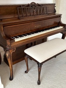 lot 25A image: Knabe & Co Walnut Spinet Baby Grand Upright Piano