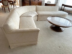 lot 20 image: Lovely Mid Century Curved Sectional Sofa