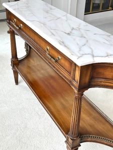 lot 7A image: Vintage Weiman Neoclassical 20th Century Console Table with Marble Top