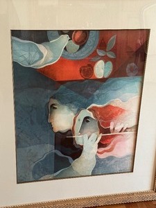 lot 159 image: Framed Lithograph by Alva entitled Concerto De Fluta