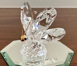lot 156 image: Swarovski Butterfly Figurine and a Crystal Rainbow Prism Figurine
