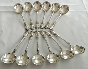 lot 16C image: (12) Towle Old Master Sterling Soup Spoons