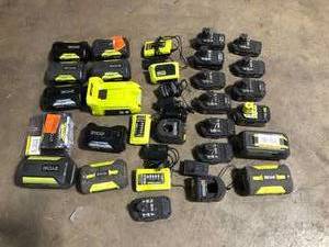 Lot of Ryobi Batteries and Chargers Customer Returns See Pictures