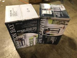 2 Lots of  48000 BTU Stainless Steel Patio Heater by Hampton Bay Customer Returns See Pictures
