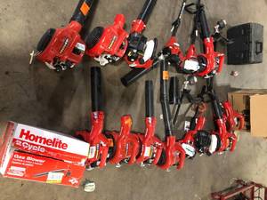 lot 12 image: Lot of Homelite Leaf Blowers  and Hand Tools Customer Returns See Pictures