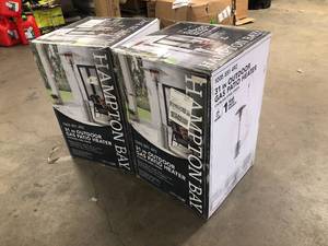 lot 15 image: 2 Lots of 48000 BTU Stainless Steel Patio Heater by Hampton Bay Customer Returns See Pictures