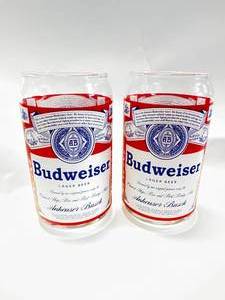 Lot of 2 Vintage Budweiser Glasses