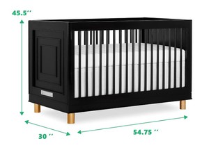 lot 55 image: Evolur Loft Art Deco 3-In-1 Convertible Crib In Black