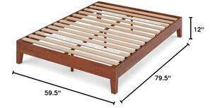 lot 70 image: ZINUS Wen Deluxe Solid Wood Queen Size Platform Bed Frame in Cherry Finish