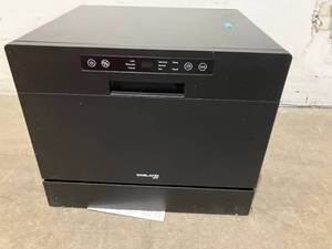 lot 15 image: GASLAND Chef Black Portable Countertop Dishwasher with 5 Washing Programs and 6 Place Setting Capacity