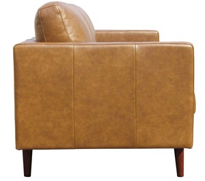 lot 2 image: Rivet Revolve 80 in. Caramel Leather Modern Leather Sofa Couch