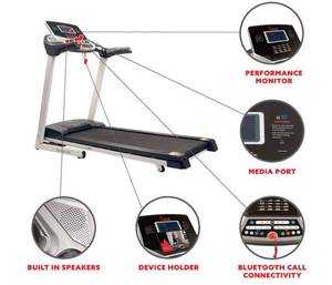 lot 8 image: Sunny Health & Fitness Electric Treadmill with Easy Foldable Design and Adjustable Incline
