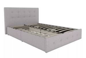 lot 19 image: Room & Joy Rosalie Grey Upholstered Bed Frame with Storage