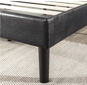 lot 20 image: Zinus Gerard Faux Leather Upholstered Queen Size Platform Bed Frame