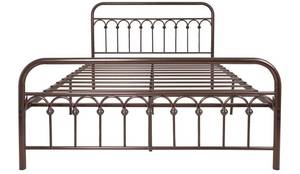 lot 21 image: YALAXON Vintage Antique Brown Sturdy Queen Size Metal Bed Frame with Headboard and Footboard