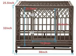 lot 27 image: SMONTER 38 in. Heavy Duty Y-Shaped Brown Strong Metal Dog Cage Pet Kennel Crate Playpen with Wheels