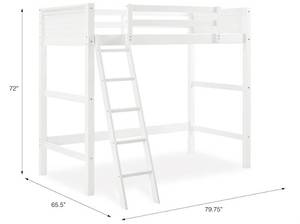 lot 30 image: Dorel Living White Wood Loft Style Twin Bunk Bed