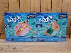 lot 39 image: Lot of 2  Bestway H2O Go Floating Chair Lounger With Cup Holder And Adjustable Back Rest - 32 x 9