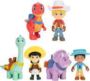 lot 36 image: Dino Ranch 6-Figure Pack - Jon and Blitz, Min and Clover, Miguel and Tango - Three 3 Dino Ranchers and Three 4 Dinos, Plus Fence Pieces - Toys for Kids Featuring Your Favorite Pre-Westoric Ranchers