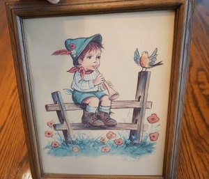 Hummel like prints by Michael and Print of Girl at Door.