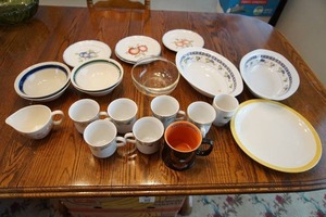 Assorted Serving Dishes, Harley Davidson Mug, Correlle, Vintage
