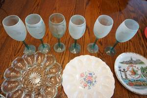 Stemmed Glassware, PorcelainGlass Egg Trays, Assorted Serviceware