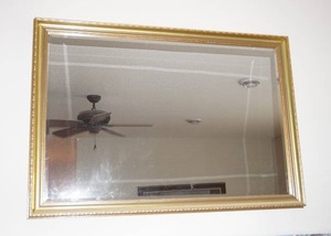 Beautiful beveled glass heavy mirror.