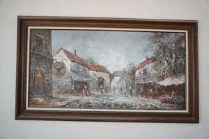 Beautiful Large Oil Painting on Canvas Signed Gustin