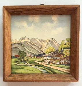 lot 35 image: Two Framed Vintage German Boizenburg Tiles