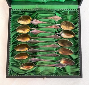 lot 49 image: Vintage Petite Silver Plated Spoons by Max Koch