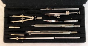 lot 67 image: Vintage Drafting Tool Sets and Ruler