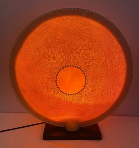 lot 11A image: Orange Plastic Circular Lamp