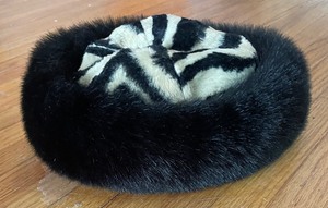 lot 96 image: I.B. Diffusion Zebra Print Sweater Coat and Matching Vintage Hat