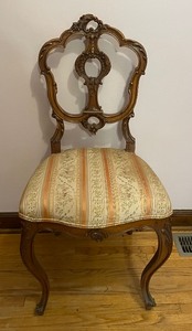 lot 2 image: Pair of Vintage Chairs with Upholstered Seats