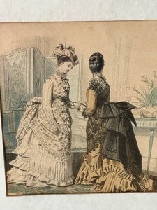 lot 39A image: Pair of Framed Vintage Ladies Fashion Prints