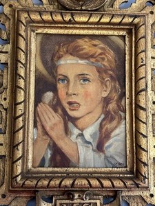 lot 30 image: Ornate Framed Oil on Board Portrait Painting by Georg Holweg