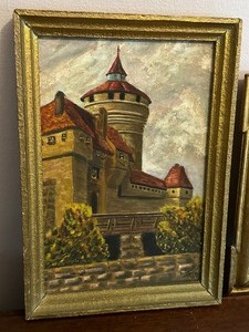 lot 104 image: Two Vintage Oil on Canvas Paintings